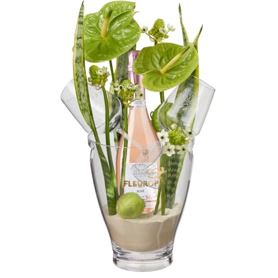 Exotic Paradise with Prosecco Rose Albino Armani DOC (75 cl) incl. ice bucket and two «Connaisseur» glasses