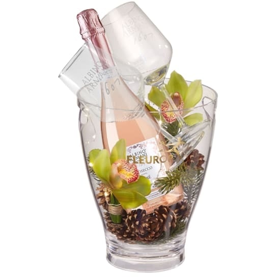 Exotic Winter Poetry Prosecco RoseAlbino Armani DOC (75 cl) incl. ice bucket and two "Connaisseur" glasses