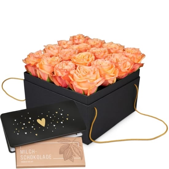 Flowerbox Â«MarseilleÂ» (20 cm) and Munz bar of chocolate Â«HeartÂ»