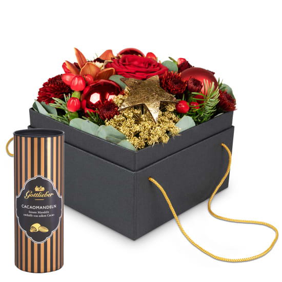 Flowerbox "New York" (15 cm) with Gottlieber cocoa almonds