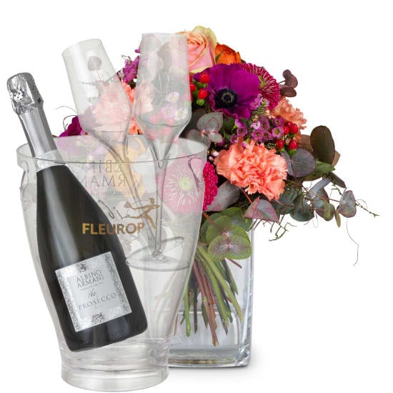 Flower bouquet «The Magic of Spring» with Prosecco Albino Armani DOC (Minimum)