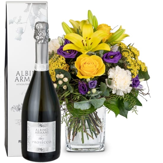 Summer Sunshine with Lilies with Prosecco Albino Armani DOC (Minimum)