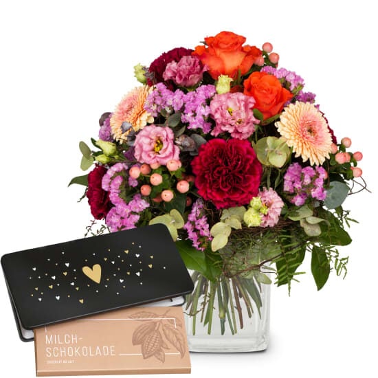 Colorful Wishes with Munz bar of chocolate Â«HeartÂ» (Minimum)
