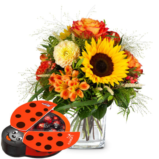 Smiley with Munz chocolate ladybird (Minimum)