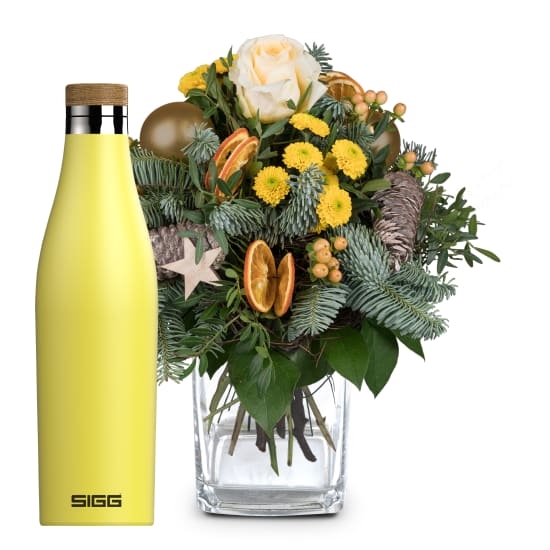 Golden Winter Joy with SIGG water bottle Meridian Ultra Lemon 0.5L (Minimum)