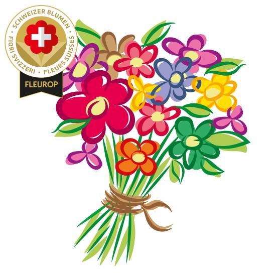 Seasonal bouquet with Swiss flowers (Minimum)