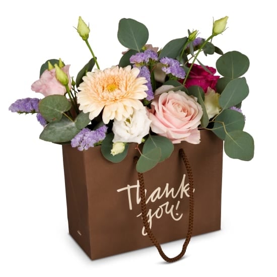 Flower bag «Thank you!» - in delicate colors