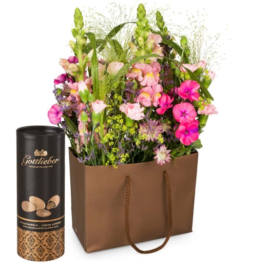Flower bag «Summer meadow» with Gottlieber cocoa almonds