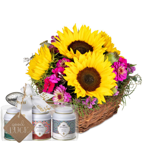Sunny Day with Gottlieber tea gift set and hanging gift tag «Good Luck» (Minimum)
