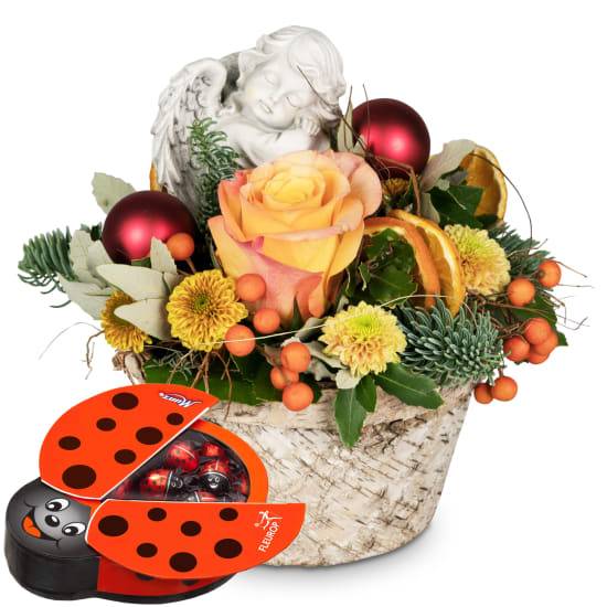 Little Angel with Munz chocolate ladybird
