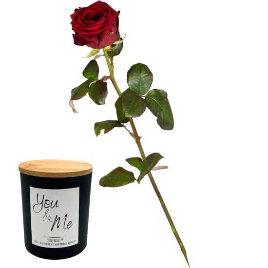 1 Red Rose with scented candle «You & Me» from ChrÃ¼terei