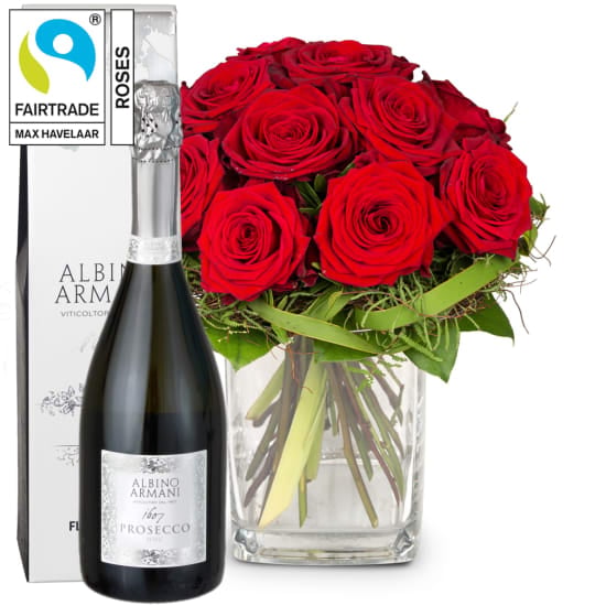 Small Pearl of Roses with Fairtrade Max Havelaar-Roses with Prosecco Albino Armani DOC (Minimum)