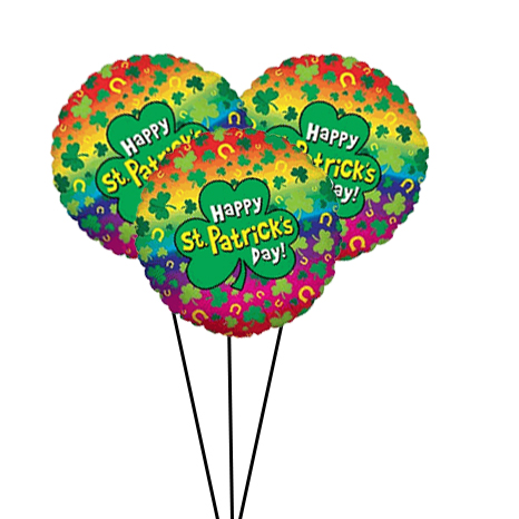 Happy St Patricks Day Rainbow and Horseshoe Balloon