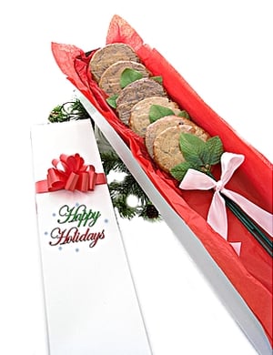 Happy Holidays Gourmet Cookie Long Stem (1/2 Dozen)