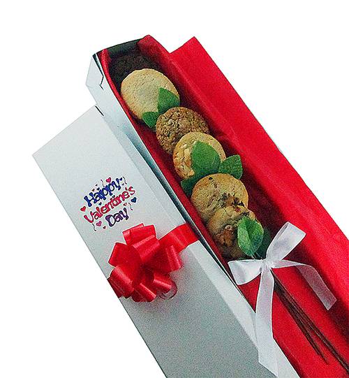 Valentine's Day Cookie Long Stem Gift (1/2 Dozen)