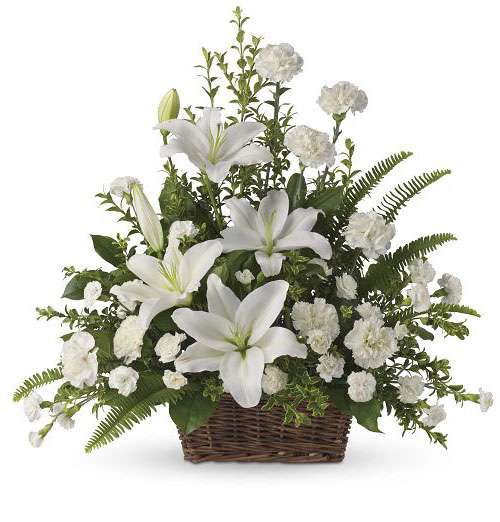 Peaceful White Lilies Basket (Small)