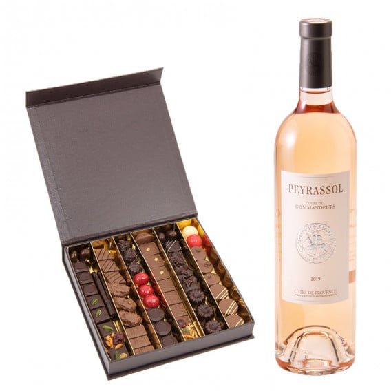 CHOCOLATES AND ROSÉ WINE FROM PROVENCE (NUMBER OF CHOCOLATES(25))