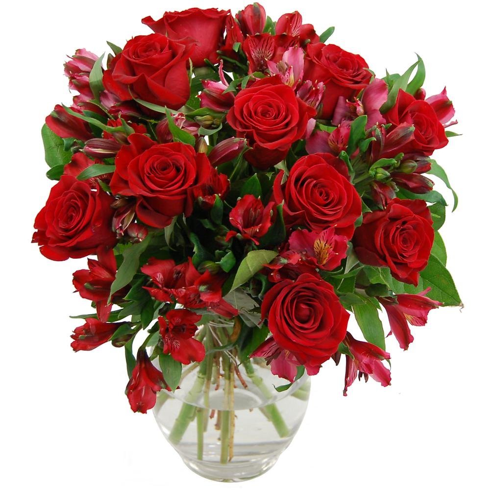 Bouquet of Red Roses& Alstroemeria