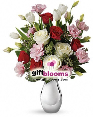 Bouquet of Multy-Colored Rose And  Lisianthus