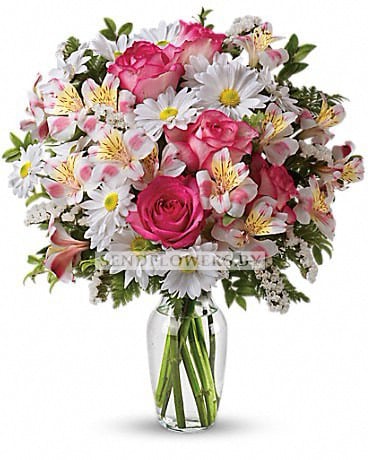 Bouquet Of Flowers White And Pink