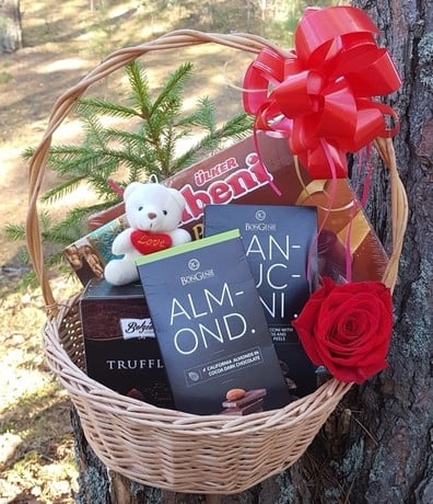 Soft toy teddy bear with sweet chocolate set