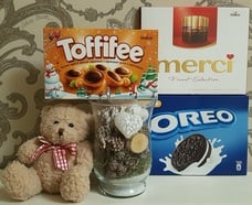 Soft toy teddy bear with sweet chocolate set ♡