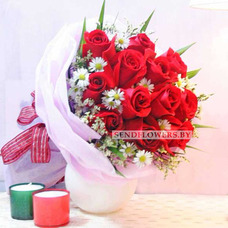 11 Red Roses& Chrysanthemums Bouquet