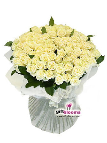 VIP bouquet 101 white rose White Heaven