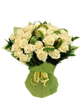 Bouquet of 35 white roses