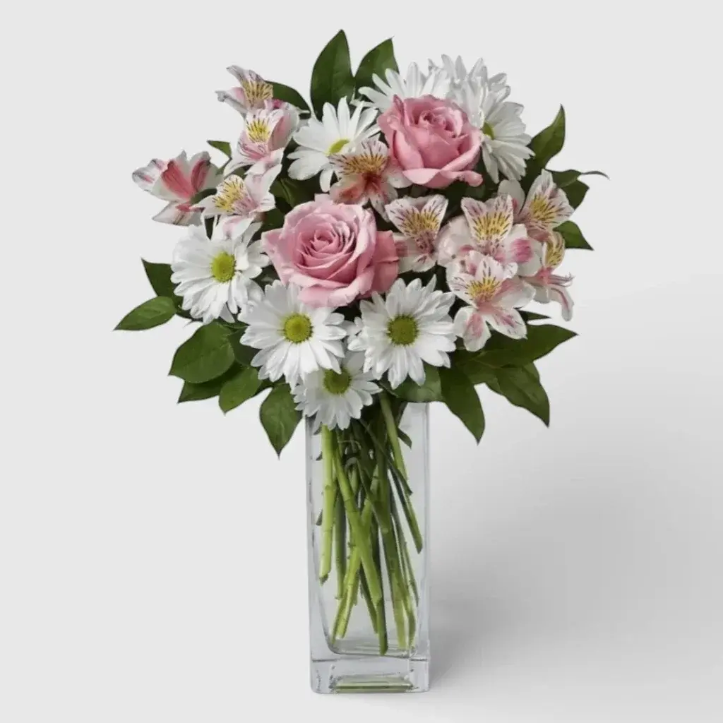 Bouquet of Сhrysanthemums, Alstroemeria& Roses "Colors of The Day"