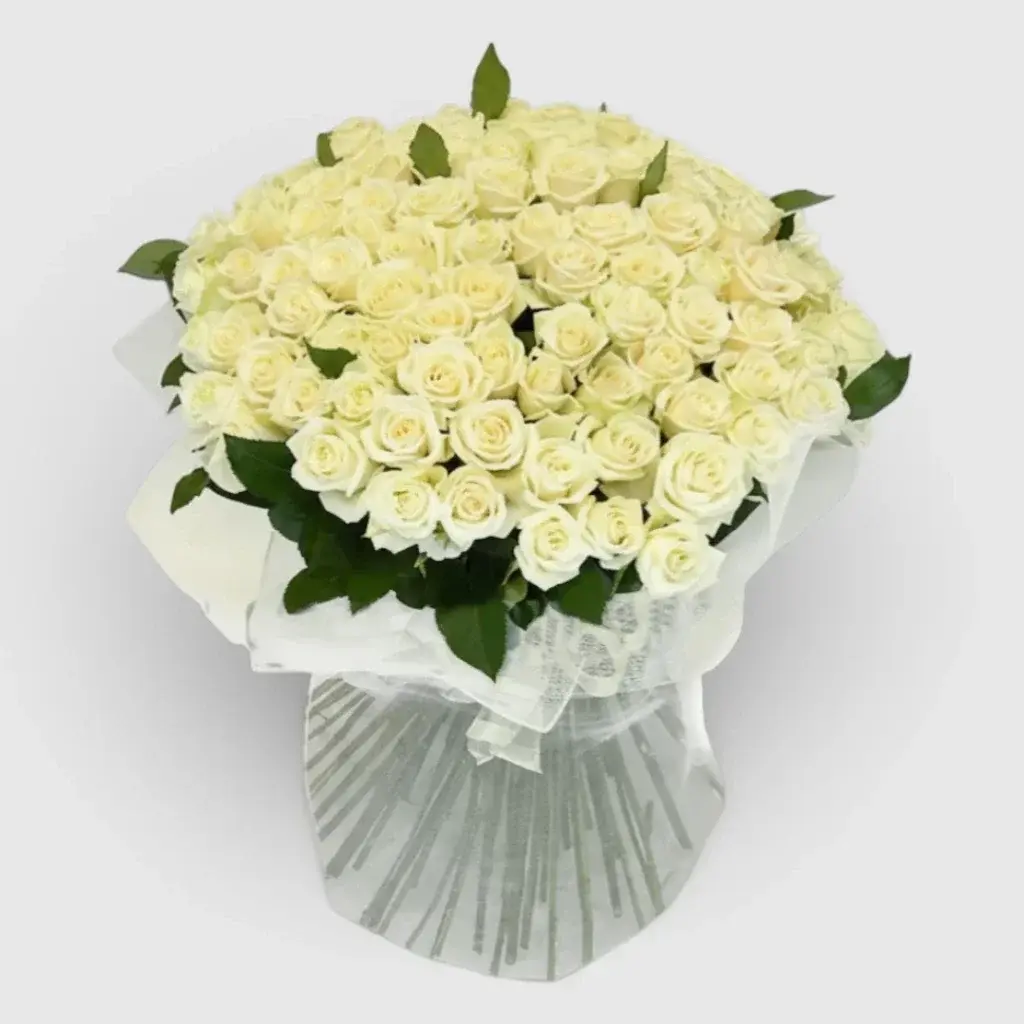 VIP bouquet 101 white rose «White Heaven»