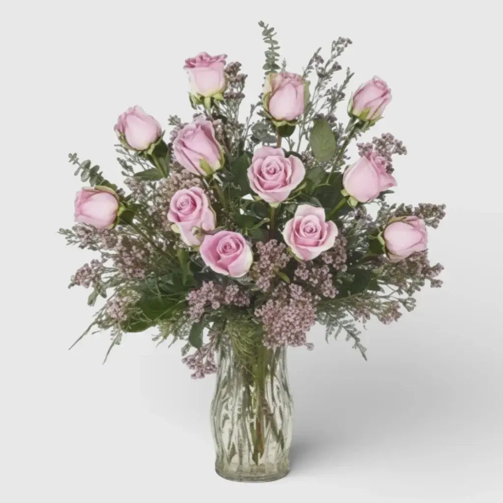 Bouquet of s "Pink roses with greenery"