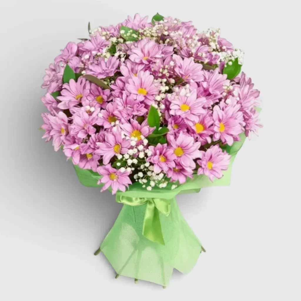 Bouquet of 11 pink chrysanthemums