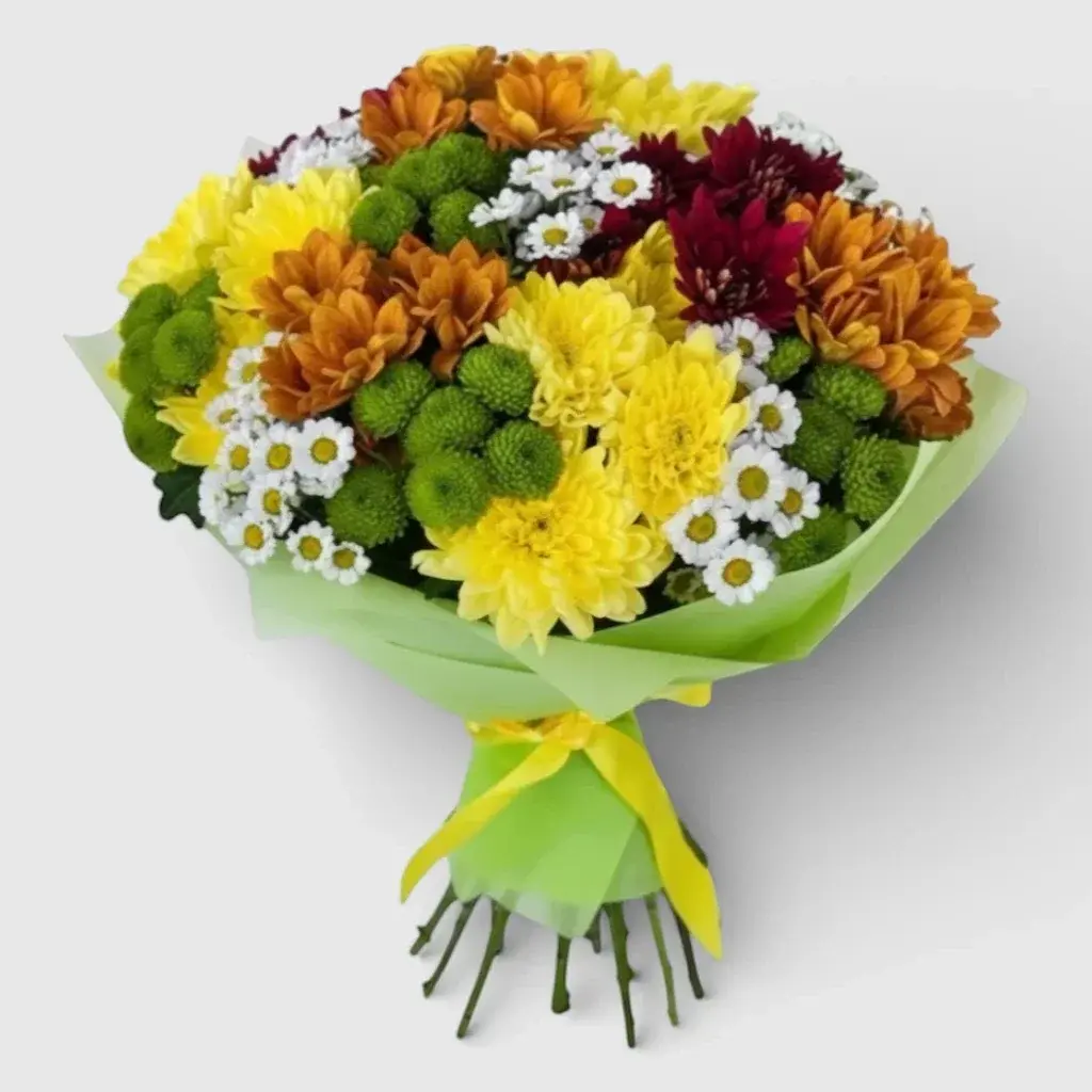 Bouquet of 19 Chrysanthemums "Rainbow of Love"