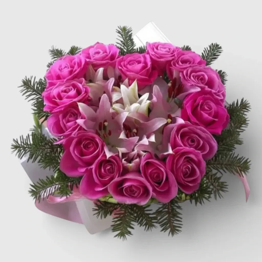 Heart-shaped arrangement "Pink heart"