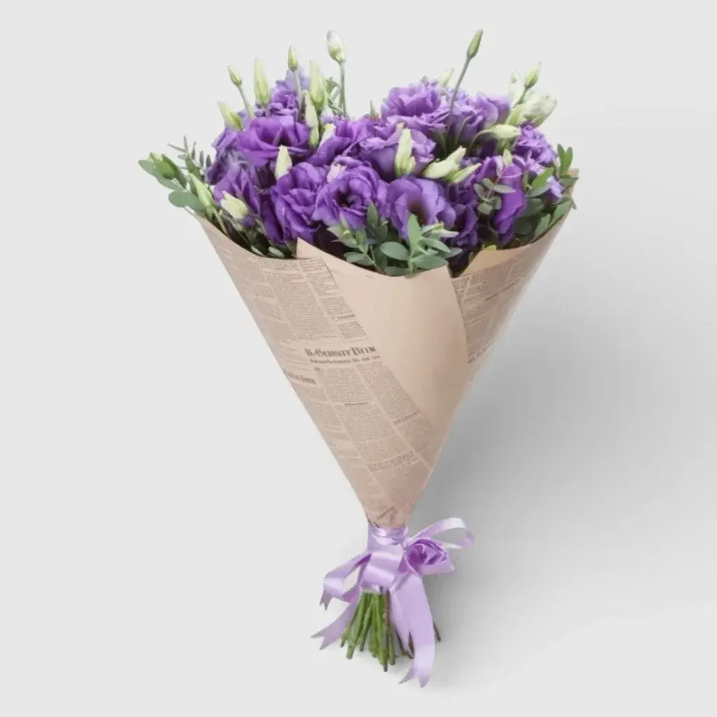 Bouquet of 15 purple Lisianthus