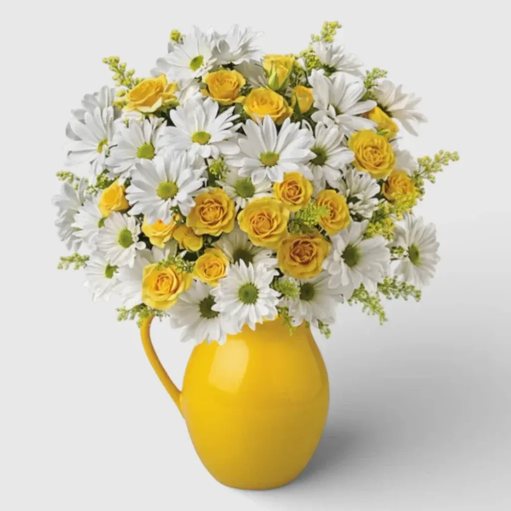 Yellow Roses& White Chrysanthemums Bouquet