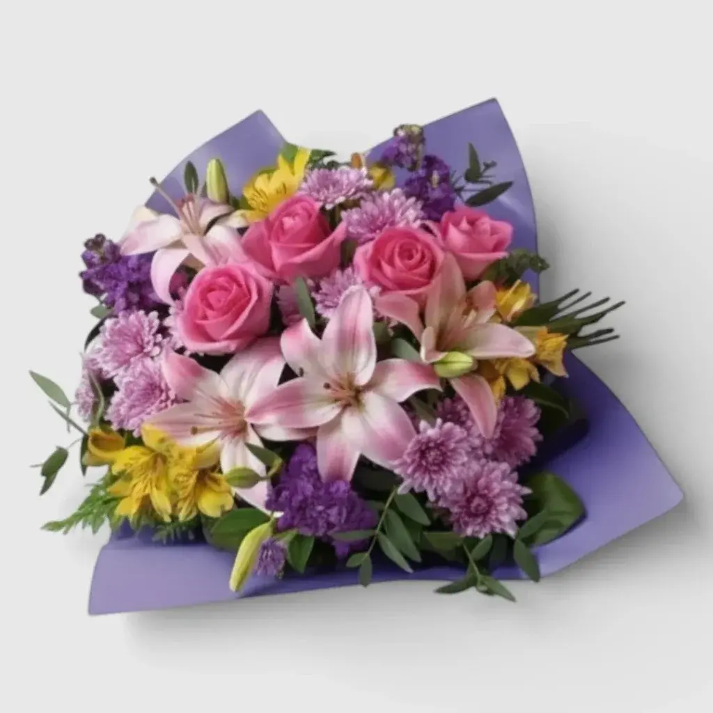 Bouquet of roses and lilies "Magic garden"