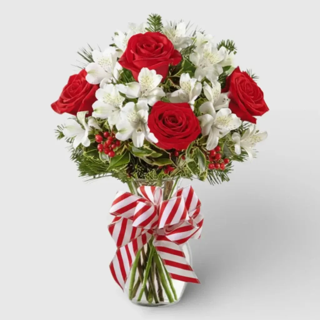 Bouquet of Alstroemeria&Red Roses "Fire and water"