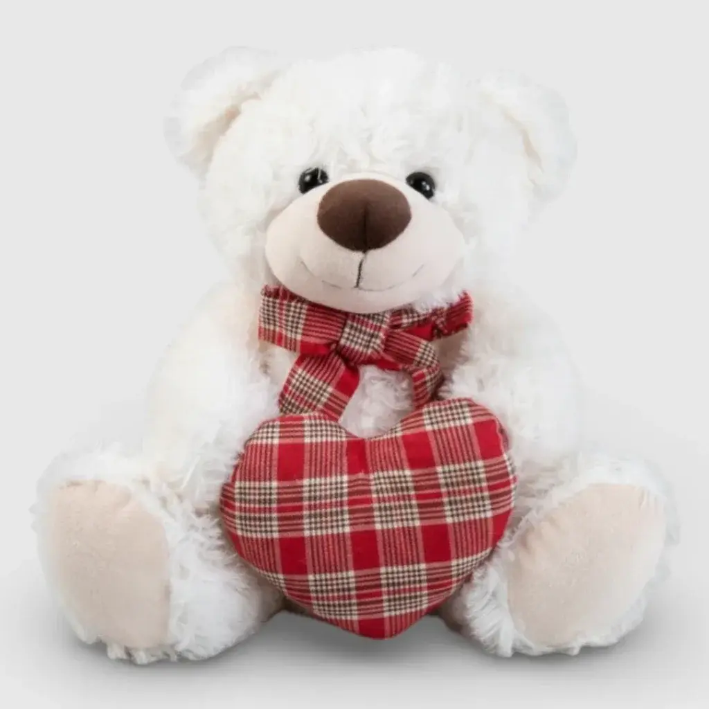 Teddy bear with heart, white