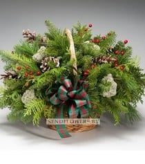 Flower Arrangent in a basket "Holiday Wonderland"