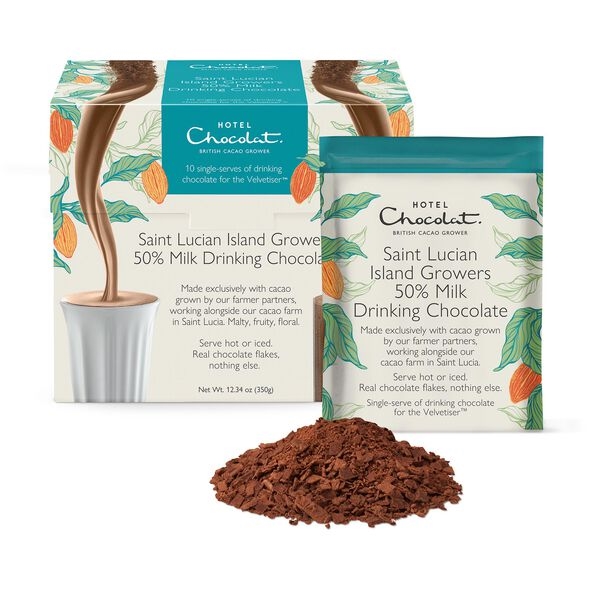 Saint Lucian Island Growers 50% Milk Hot Chocolate Sachets