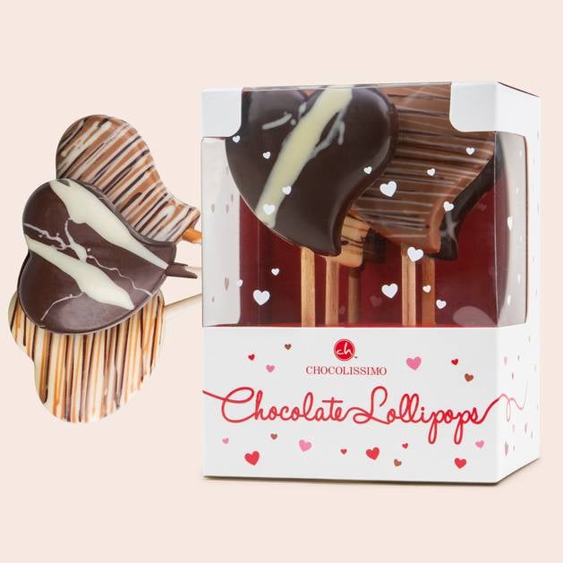 Chocolate heart lollipops