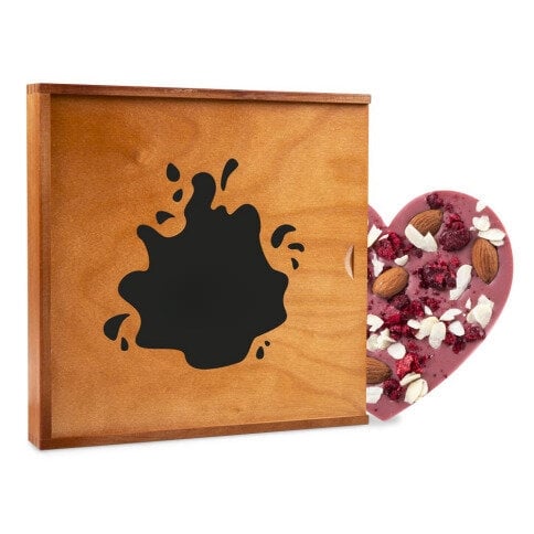 Ruby chocolate heart with almonds