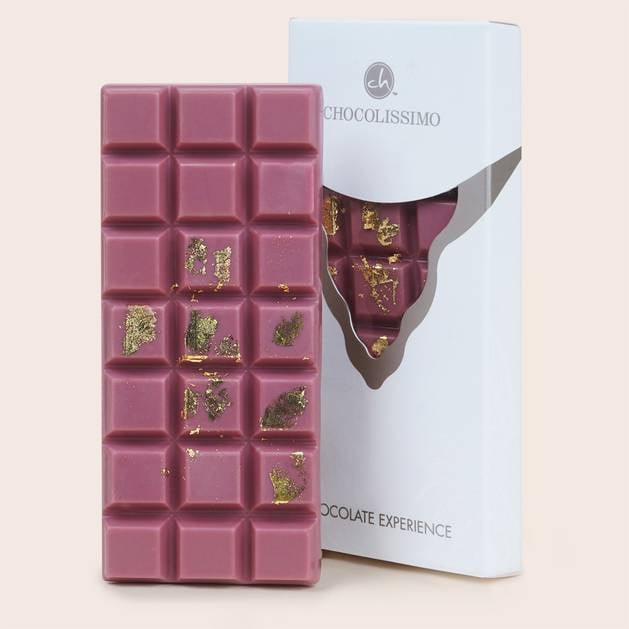 Ruby chocolate with gold