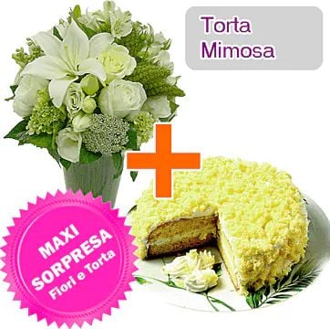 Mimosa Cake + Flowers (Classic Composition)