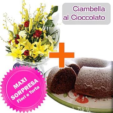 Chocolate Donut + Flowers (Classic Composition)