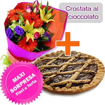 Chocolate Tart + Flowers (Classic Composition)