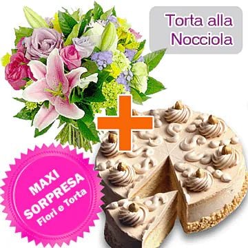 Hazelnut Cake + Flowers (Classic Composition)