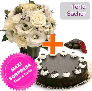 Sacher Cake + Flowers (Classic Composition)